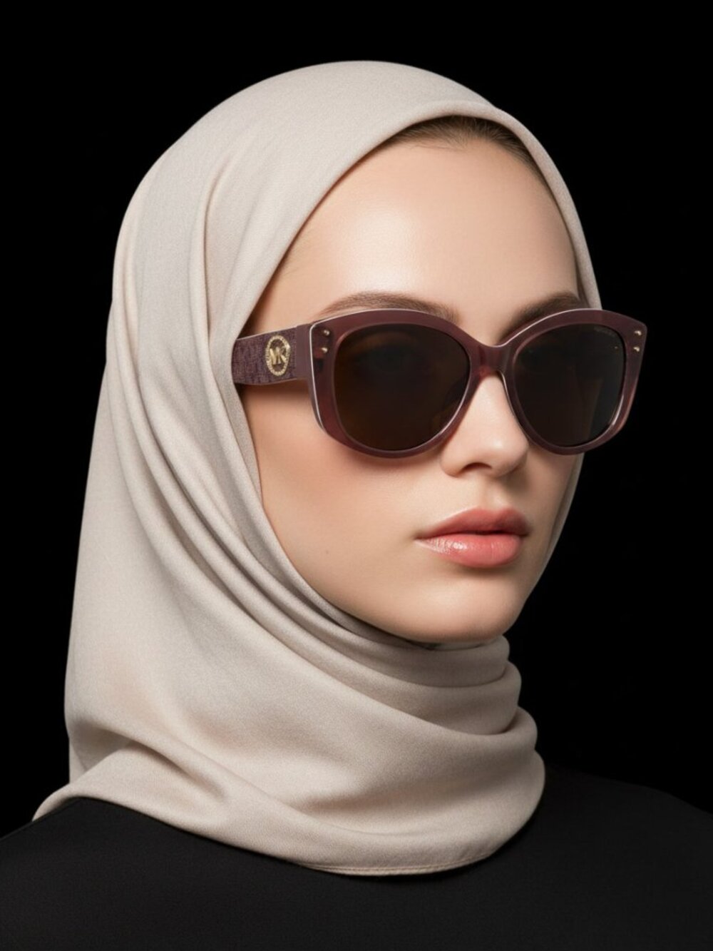 Women's Michael Kors Charleston Cateye Merlot Logo Print Sunglasses NEW - Picture 5 of 6